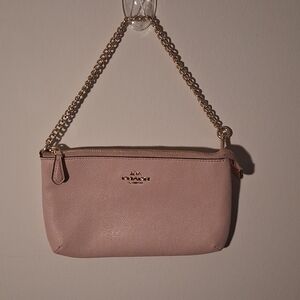 Coach Pink Leather Chain Wristlet